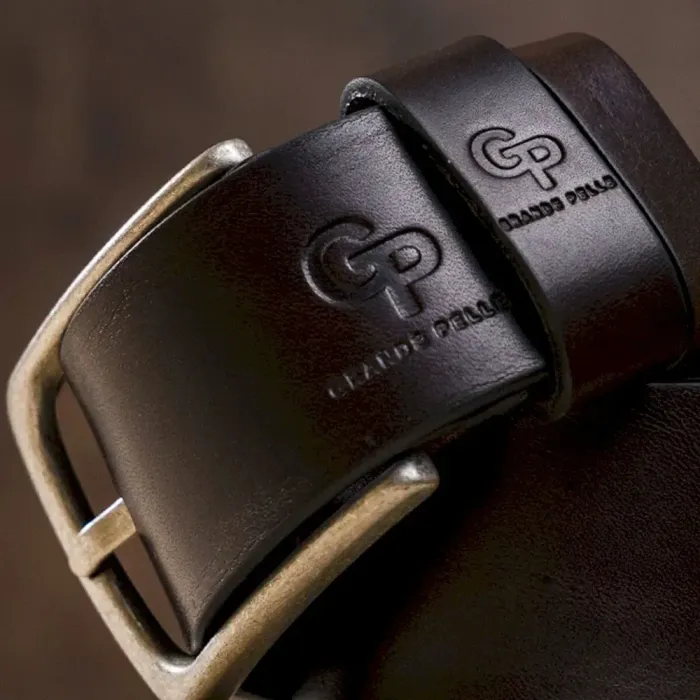 Ремень мужской гладкий GRANDE PELLE 11264 Коричневый