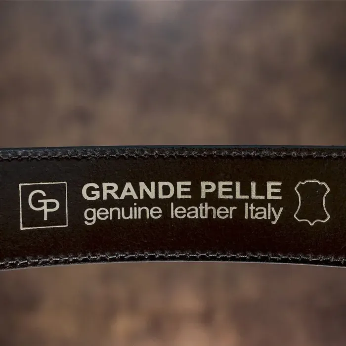 Ремінь чоловічий GRANDE PELLE 11158 джинсовий Коричневий