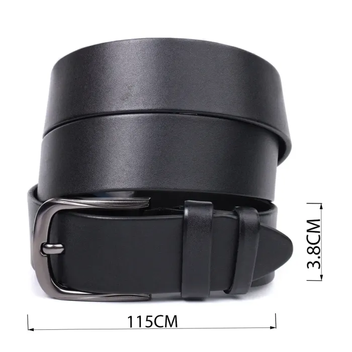 Ремень мужской из натуральной кожи Vintage 20804 Черный