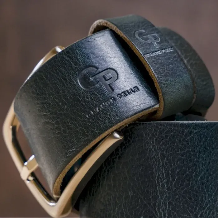 Чоловічий ремень під джинси GRANDE PELLE 11232 Синій