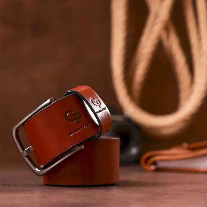 Ремень мужской под джинсы GRANDE PELLE 11257 Коричневый