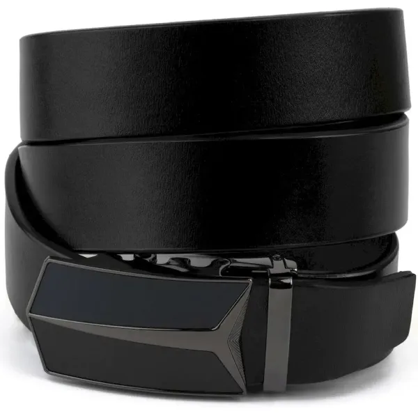 Чоловічий ремень з автоматичною пряжкою Vintage 20282 Чорний