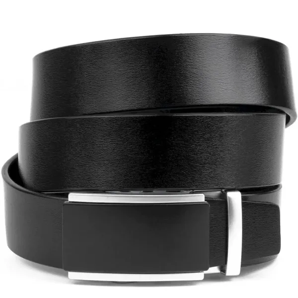 Чоловічий ремень з автоматичною пряжкою Vintage 20294 Чорний