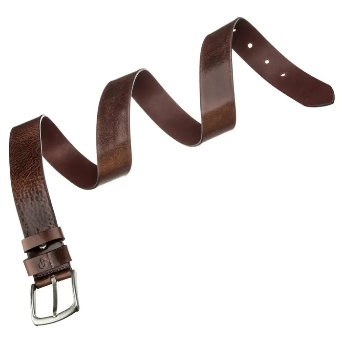 Чоловічий ремень з класичною алюмінієвою пряжкою Grande Pelle 11268 Червоно-коричневий