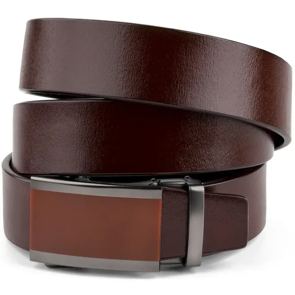 Чоловічий ремень з коричневою вставкою на пряжці Vintage 20286 Коричневий