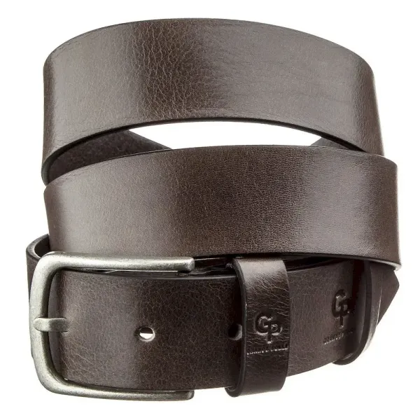 Чоловічий ремень з круглою пряжкою Grande Pelle 11271 Капучино