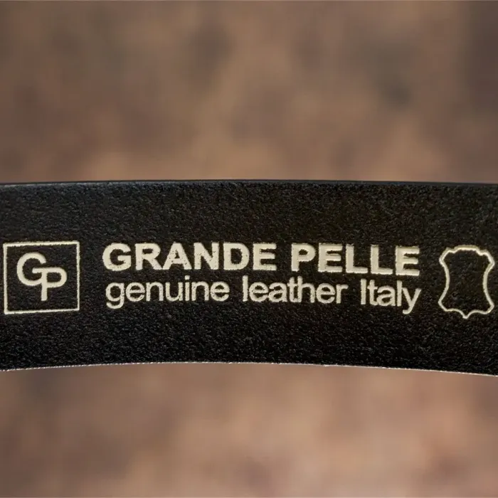 Чоловічий ремень з круглою пряжкою Grande Pelle 11274 Сіро-коричневий