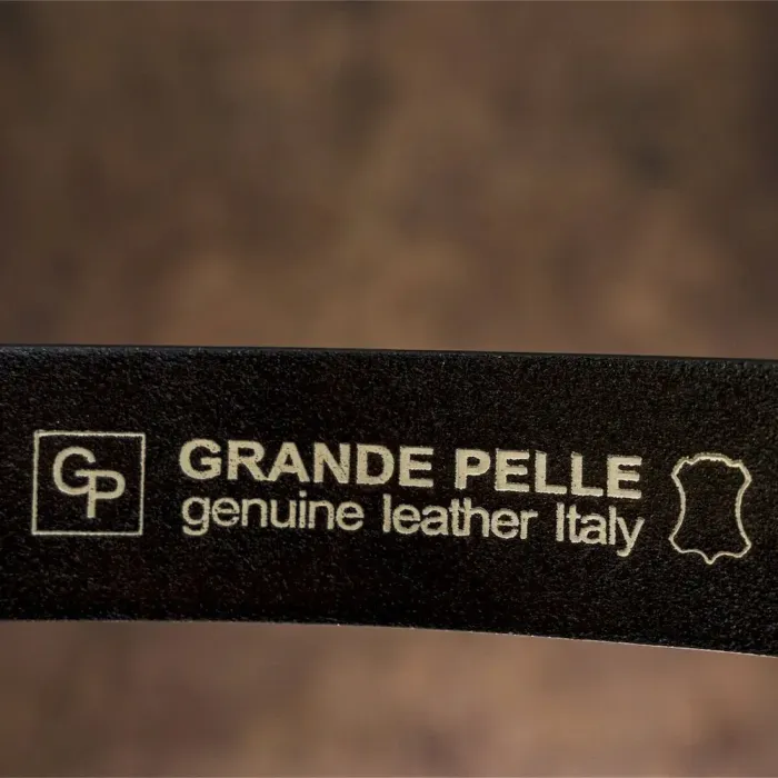 Чоловічий ремень з круглою сріблястою пряжкою Grande Pelle 11273 Сіро-коричневий