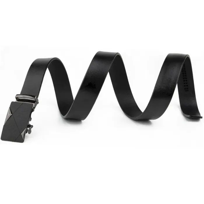 Чоловічий ремінь з пряжкою автомат матовий Vintage 20321 Чорний