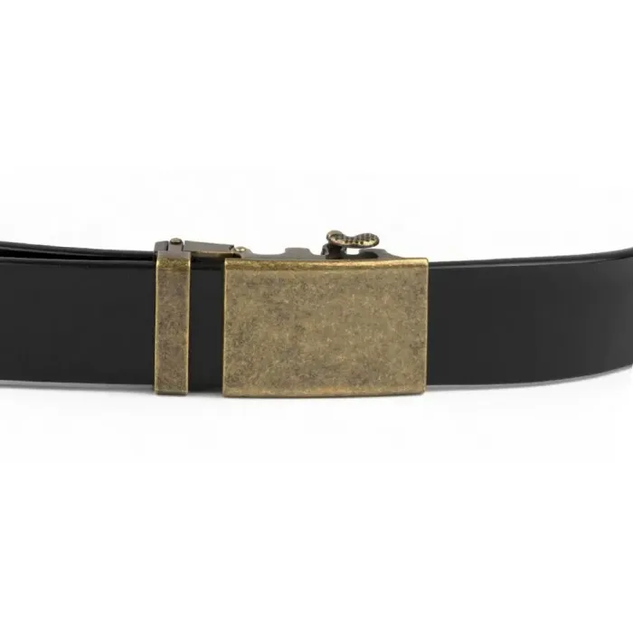 Чоловічий ремень з пряжкою латунь Vintage 20263 Чорний