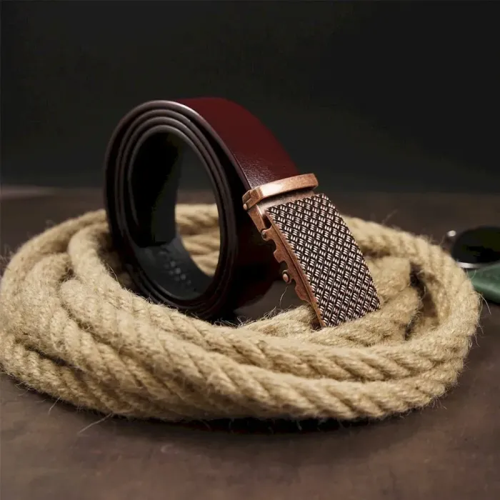 Чоловічий ремінь з пряжкою светр Vintage 20265 Коричневий