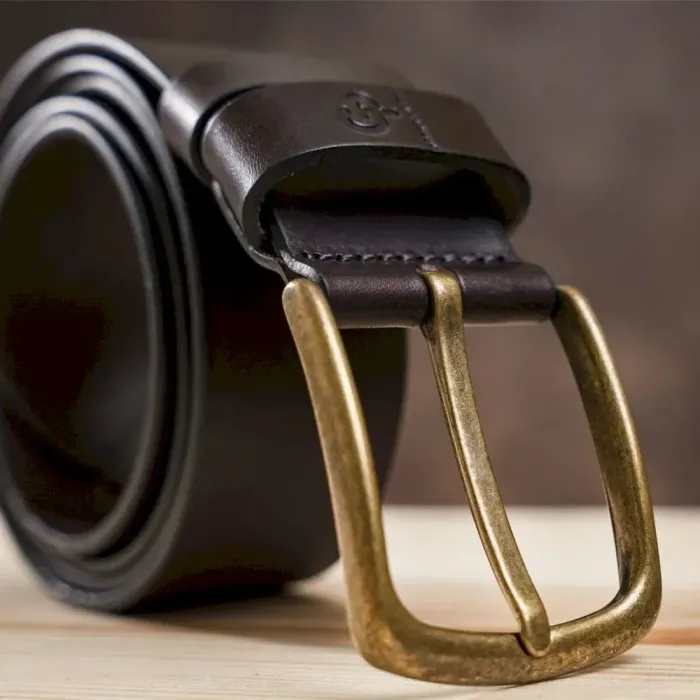 Ремень мужской с закругленной пряжкой GRANDE PELLE 11265 Коричневый