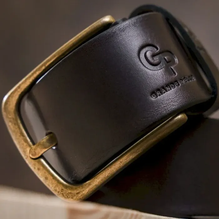 Ремень мужской с закругленной пряжкой GRANDE PELLE 11265 Коричневый