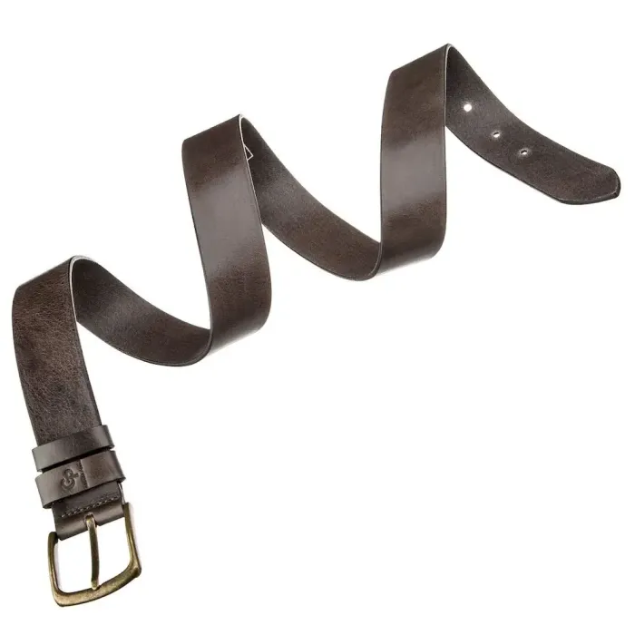 Ремінь чоловічий із закругленою пряжкою Grande Pelle 11272 Капучино