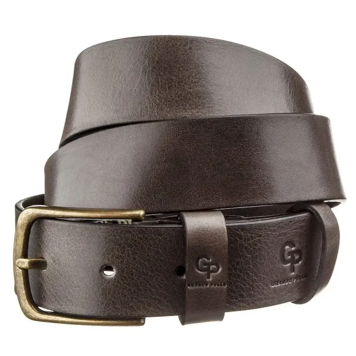 Ремінь чоловічий із закругленою пряжкою Grande Pelle 11272 Капучино