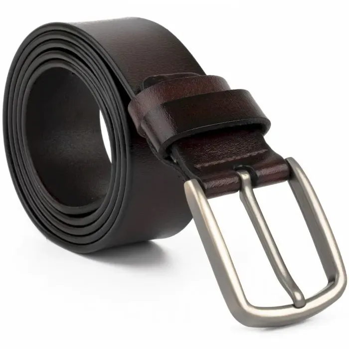 Ремінь чоловічий із затемненою пряжкою механіка Vintage 20315 Коричневий