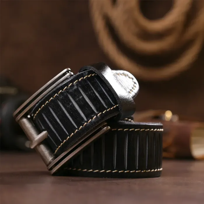 Ремінь чоловічий Vintage 20072 Чорний