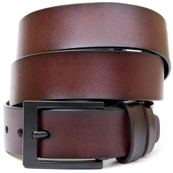 Ремінь із затемненою пряжкою чоловічий Vintage 20380 Коричневий
