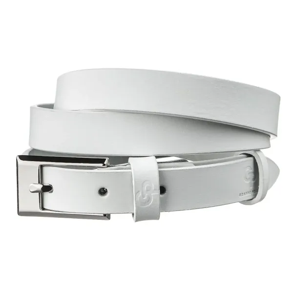 Ремень тонкий женский GRANDE PELLE 11252 Белый