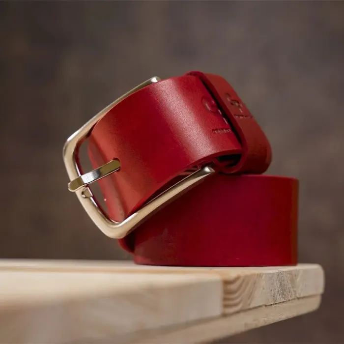 Ремень женский кожаный GRANDE PELLE 11262 Красный