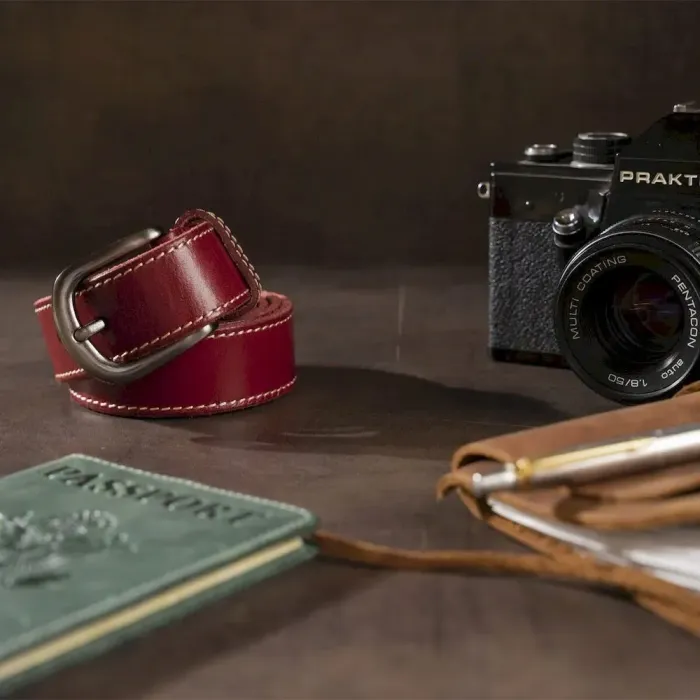 Ремень женский Vintage 20124 Бордовый