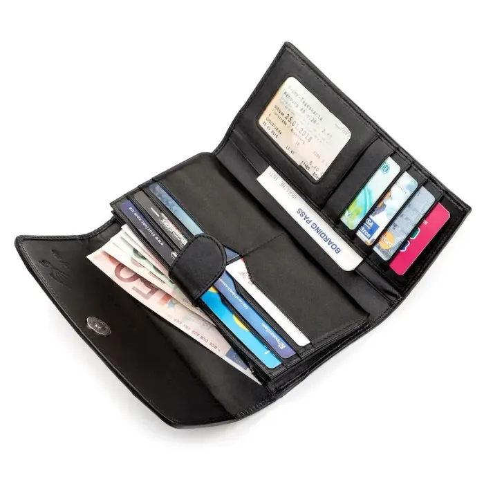 Гаманець жіночий STINGRAY LEATHER 18031 із натуральної шкіри морського ската Чорний