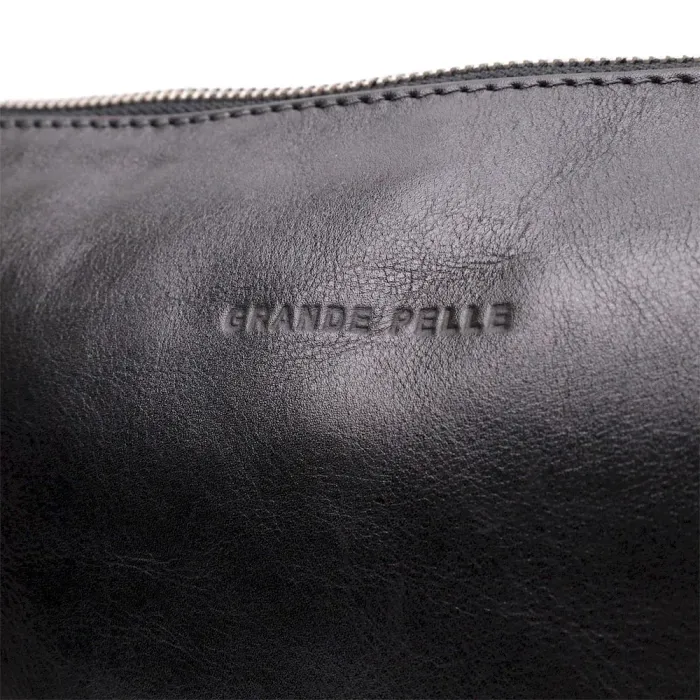Роскошный женский клатч из натуральной кожи GRANDE PELLE 11657 Черный
