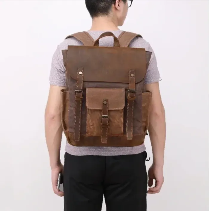 Рюкзак дорожній текстильний Vintage 20057 Коричневий