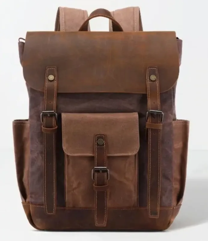 Рюкзак дорожній текстильний Vintage 20057 Коричневий