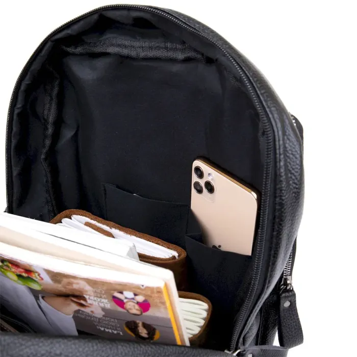 Рюкзак шкіряний з тисненням Vintage 20517 Чорний