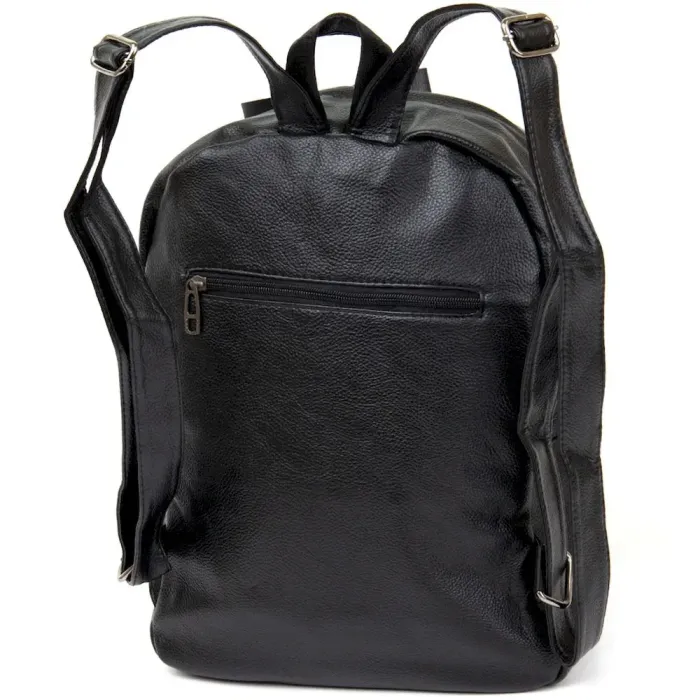 Рюкзак шкіряний з тисненням Vintage 20517 Чорний