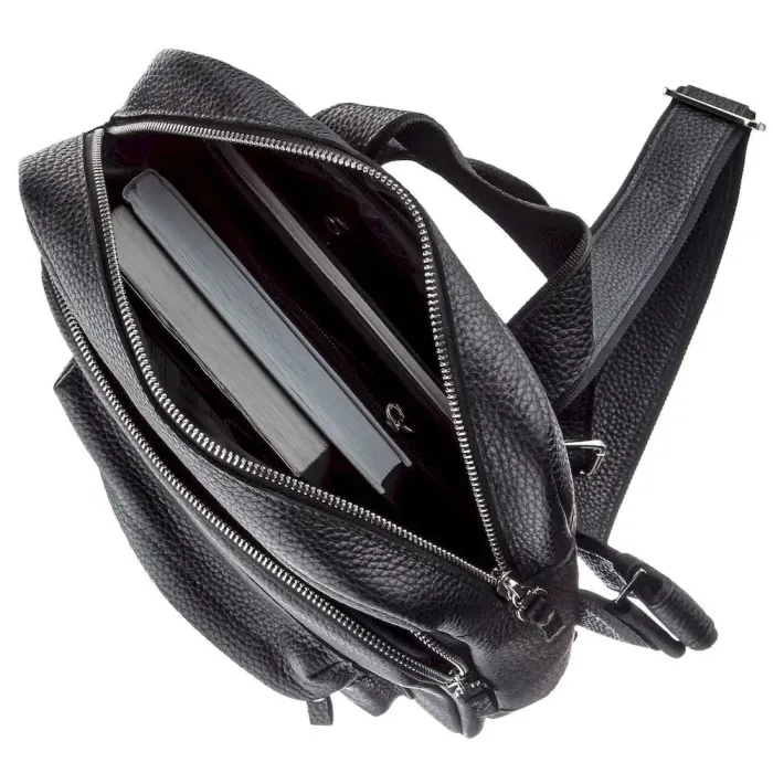 Рюкзак Shvigel 11185 із натуральної шкіри Чорний