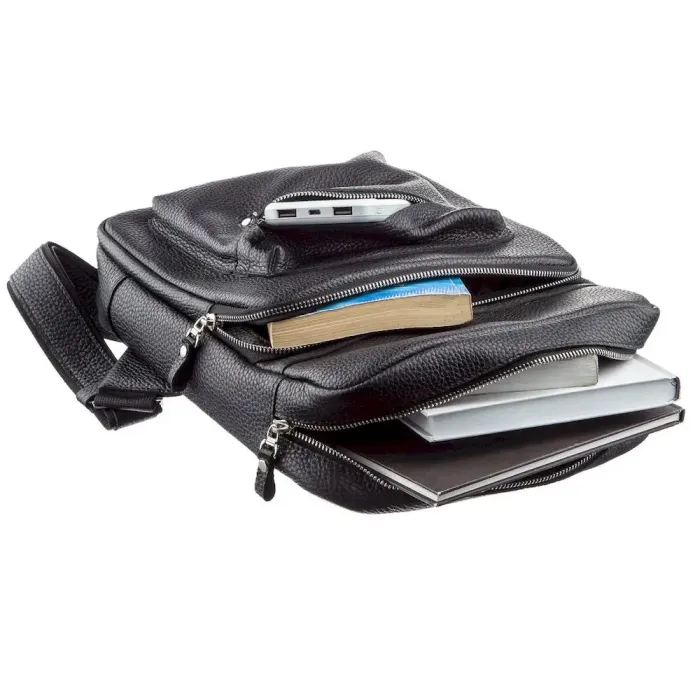 Рюкзак Shvigel 11185 із натуральної шкіри Чорний