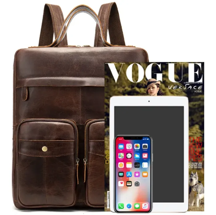 Рюкзак-сумка 2 в 1 для ноутбука Vintage 20035 Коричнева