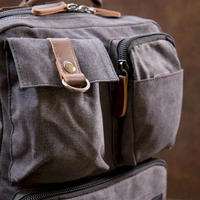 Рюкзак текстильний дорожній унісекс Vintage 20617 Графіт