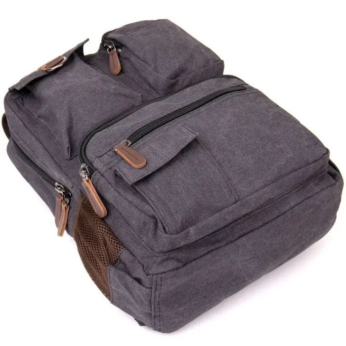 Рюкзак текстильний дорожній унісекс Vintage 20617 Графіт