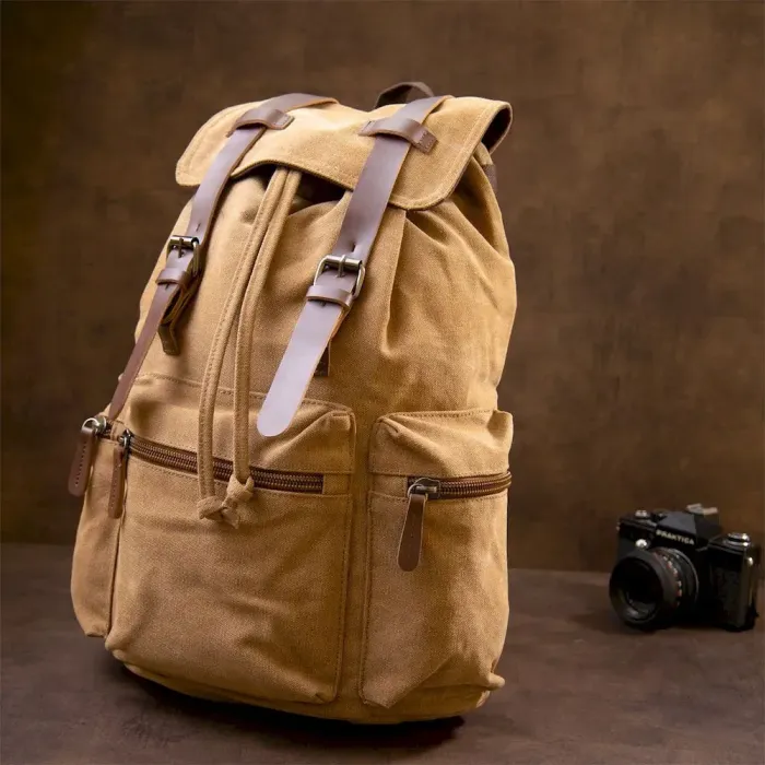 Рюкзак туристичний текстильний унісекс Vintage 20610 Коричневий