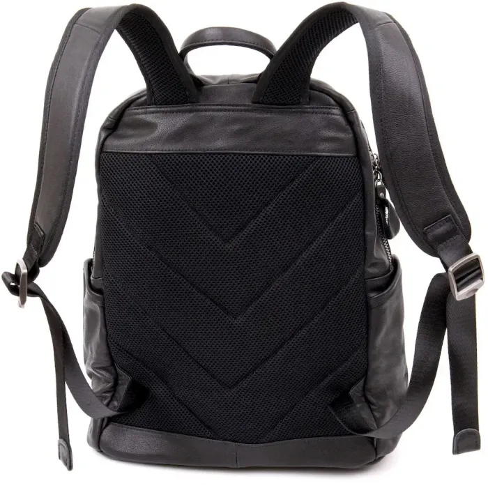 Рюкзак унісекс міський у гладкій шкірі Vintage 20397 Чорний