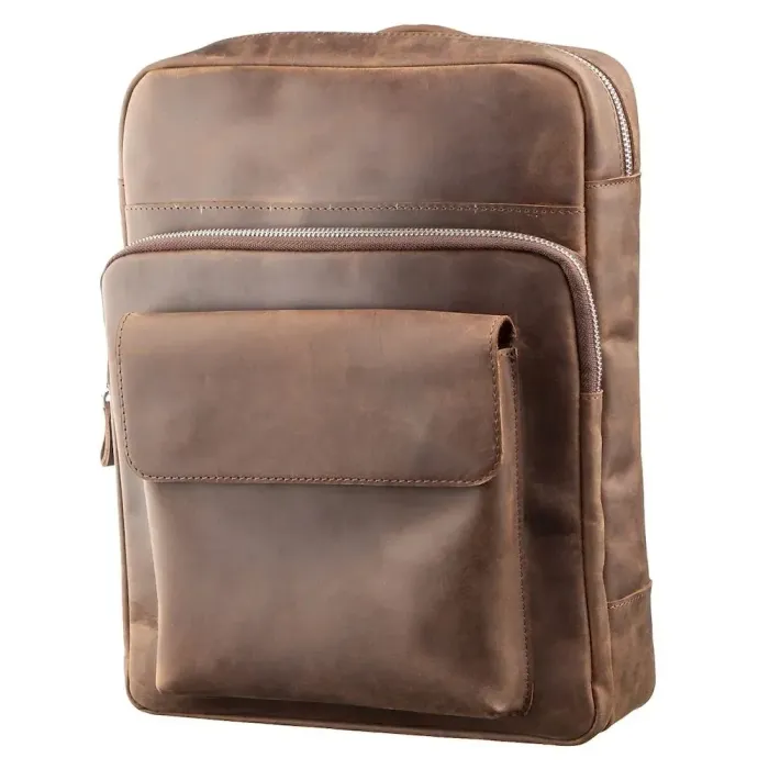 Рюкзак унісекс із матової шкіри SHVIGEL 11175 Коричневий