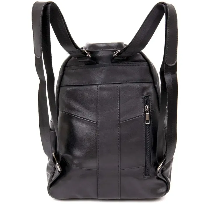 Рюкзак жіночий міський у гладкій шкірі Vintage 20398 Чорний