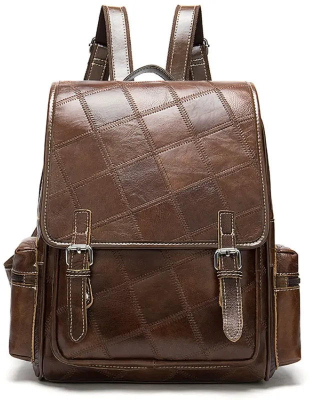 Жіночий рюкзак в клітку Vintage 20049 Коричневий