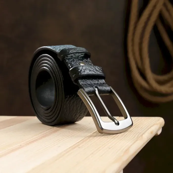 Шикарный кожаный мужской ремень Vintage 20749 Черный