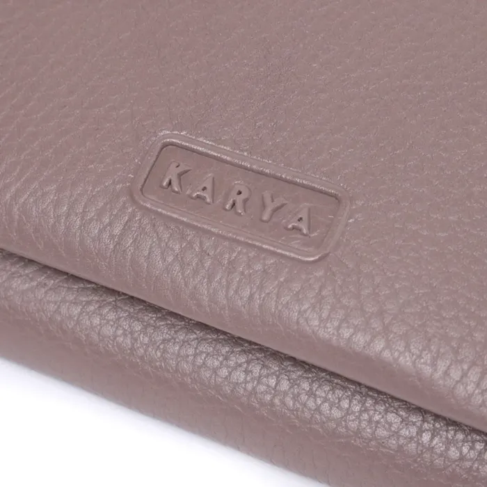 Шикарный женский кошелек из натуральной кожи KARYA 22818 Бежевый