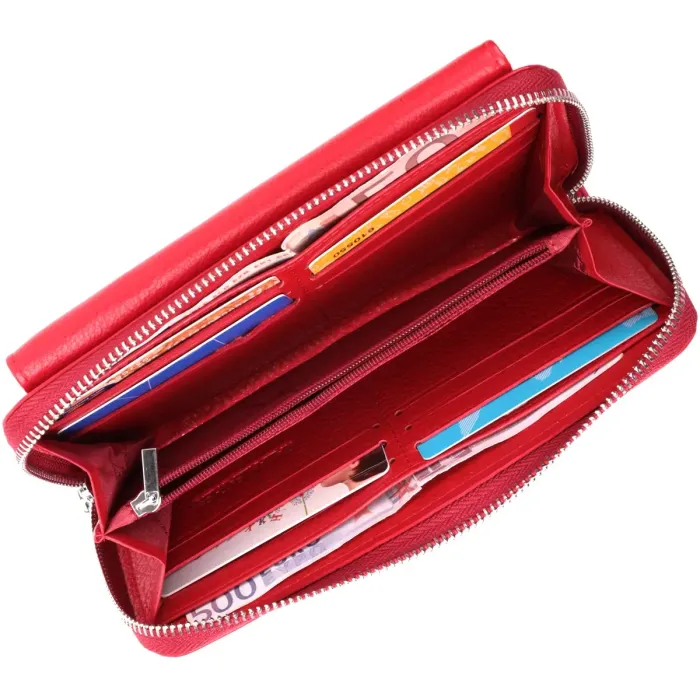 Симпатичний гаманець-клатч із ручкою для носіння в руці з натуральної шкіри ST Leather 22530 Червоний