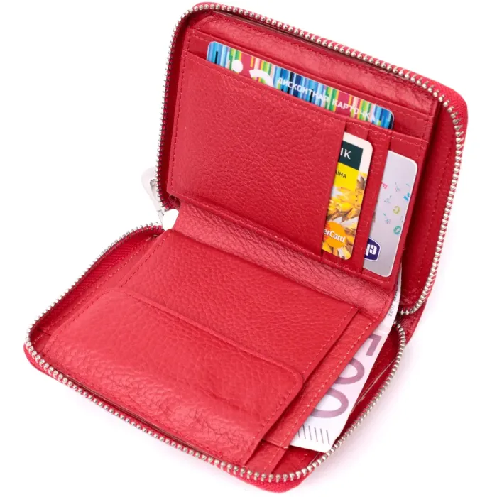 Симпатичний жіночий гаманець із натуральної шкіри ST Leather 22448 Червоний