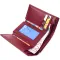 Симпатичний жіночий гаманець у три складання з натуральної шкіри ST Leather 19470 Бордовий
