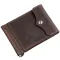 Солідний шкіряний затискач для грошей GRANDE PELLE 11197 Коричневий