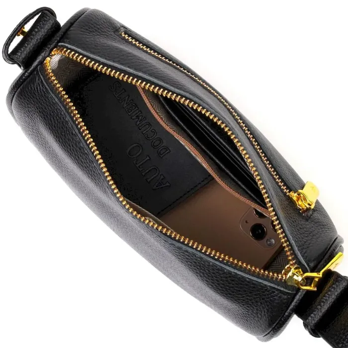 Современная сумка на плечо кросс-боди из натуральной кожи 22127 Vintage Черная