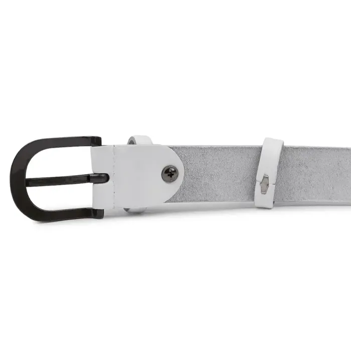 Современный гладкий женский ремень Vintage 20788 Белый