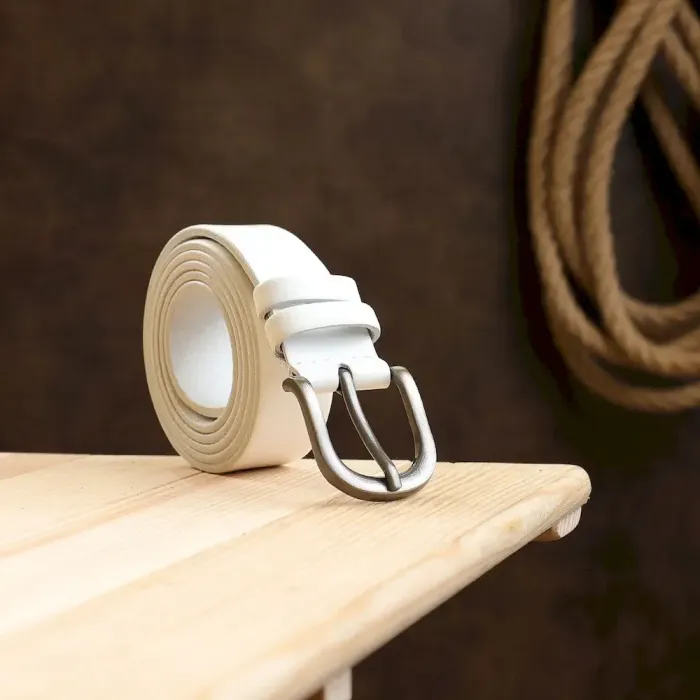 Современный гладкий женский ремень Vintage 20788 Белый